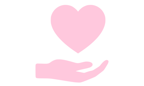 Heart in hand icon